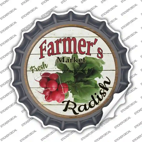 Farmers Market Radish Novelty Bottle Cap Sticker Decal