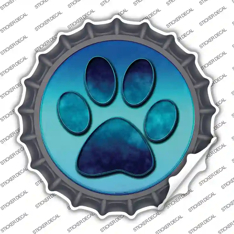 Paw Prints Novelty Bottle Cap Sticker Decal