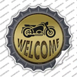 Welcome With Motorcycle Novelty Bottle Cap Sticker Decal