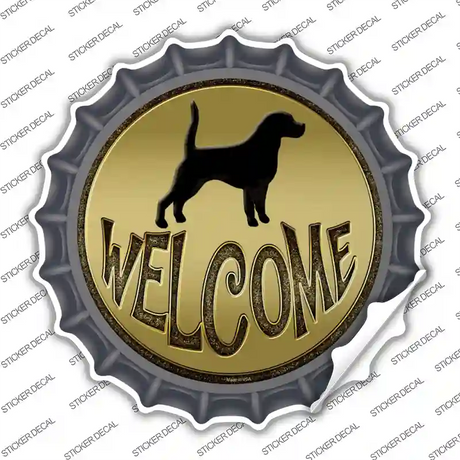 Welcome With Dogs Novelty Bottle Cap Sticker Decal