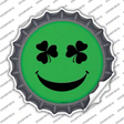 Shamrock Smiling Face Novelty Bottle Cap Sticker Decal