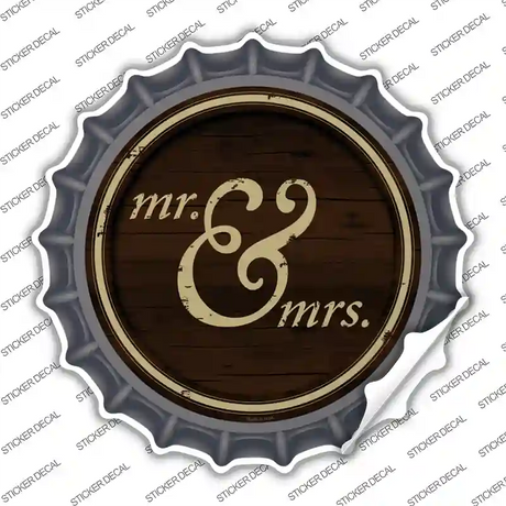 Mr And Mrs Novelty Bottle Cap Sticker Decal