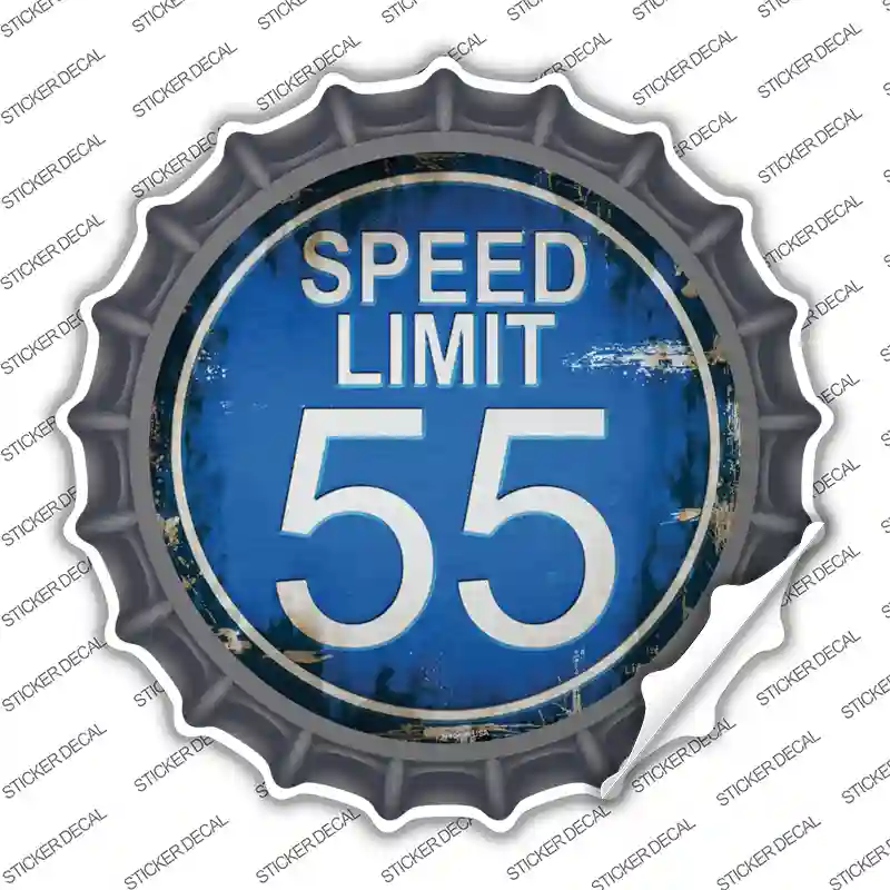 Speed Limit 55 Novelty Bottle Cap Sticker Decal