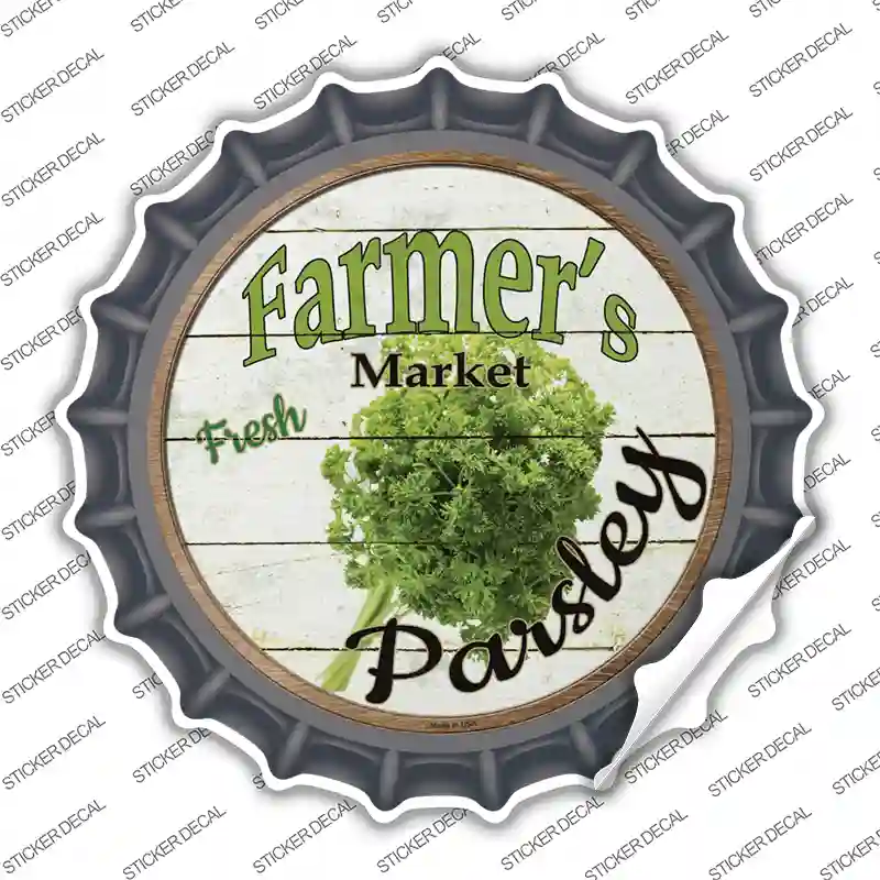 Farmers Market Parsley Novelty Bottle Cap Sticker Decal