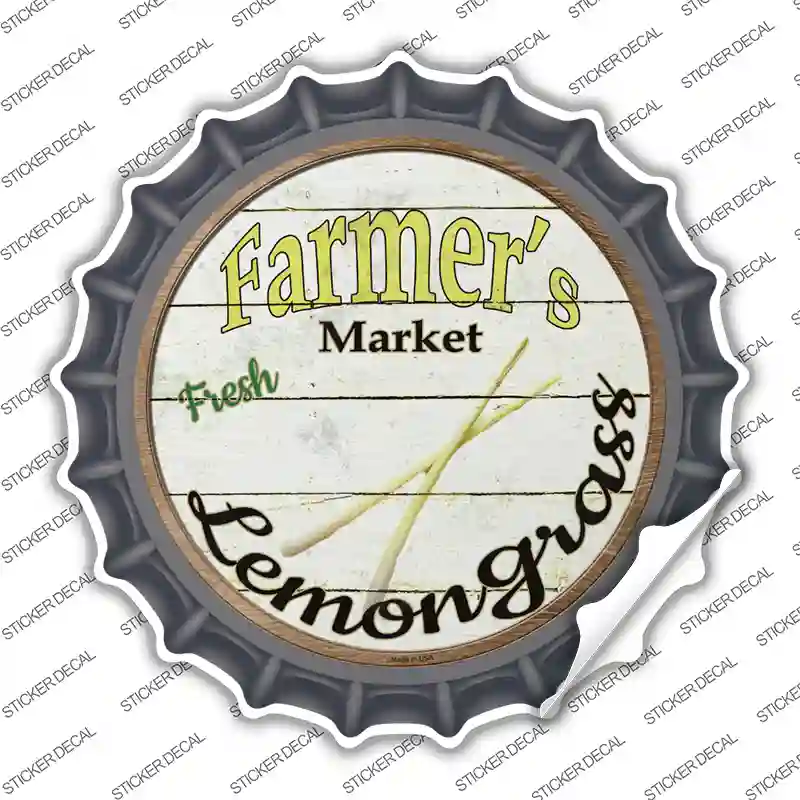 Farmers Market Lemongrass Novelty Bottle Cap Sticker Decal