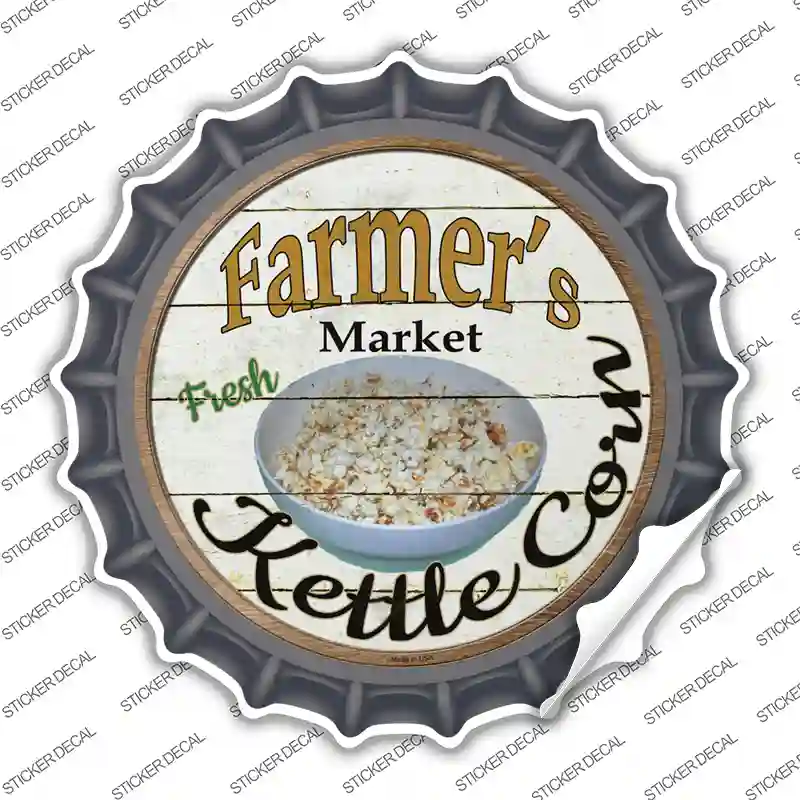 Farmers Market Kettle Corn Novelty Bottle Cap Sticker Decal
