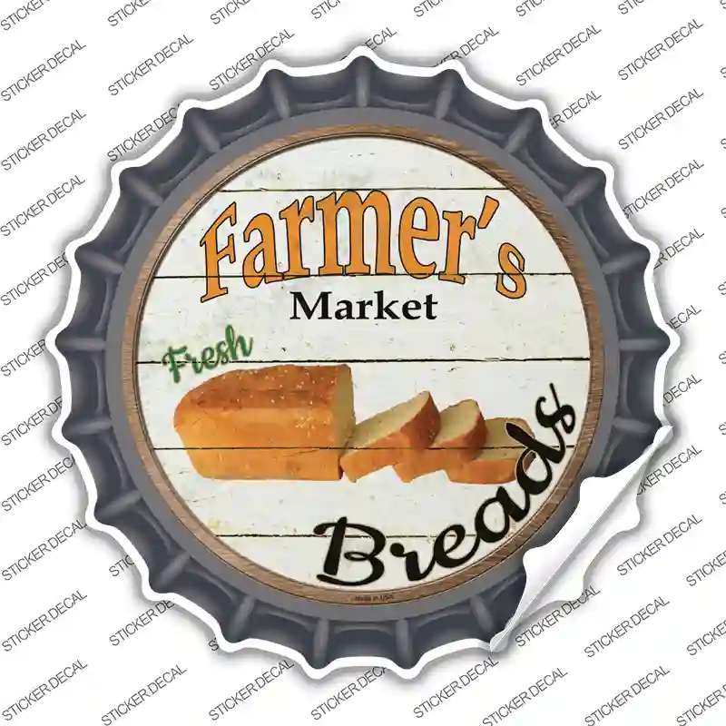 Farmers Market Breads Novelty Bottle Cap Sticker Decal