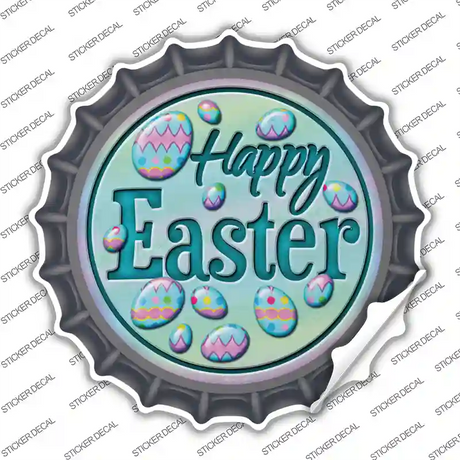 Happy Easter with Eggs Novelty Bottle Cap Sticker Decal