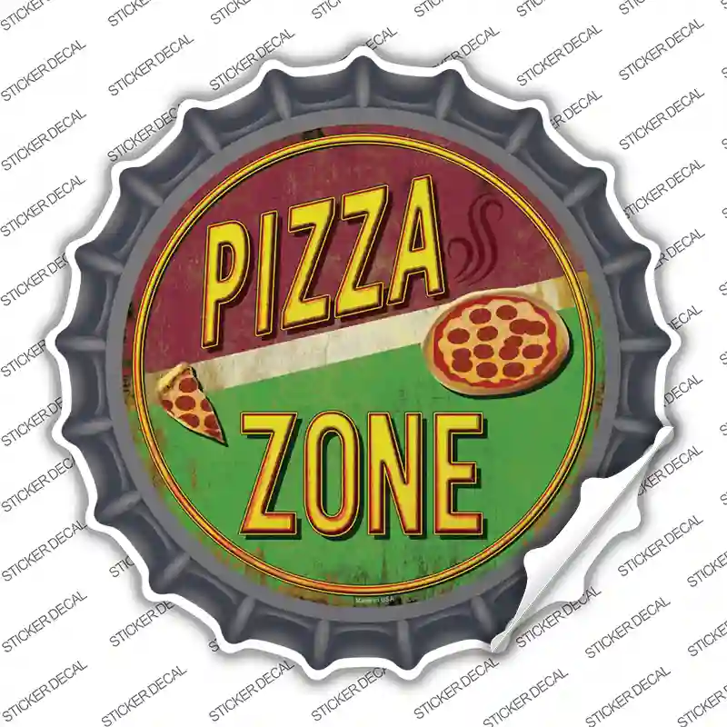 Pizza Zone Novelty Bottle Cap Sticker Decal
