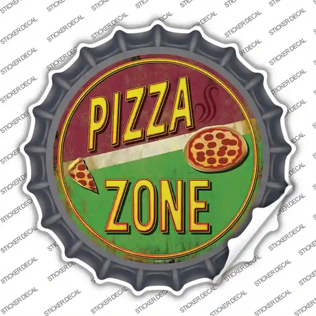 Pizza Zone Novelty Bottle Cap Sticker Decal