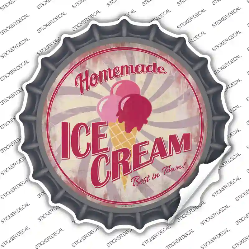 Homemade Ice Cream Novelty Bottle Cap Sticker Decal