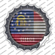 Georgia Flag Corrugated Novelty Bottle Cap Sticker Decal