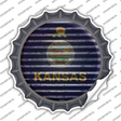 Kansas Flag Corrugated Novelty Bottle Cap Sticker Decal
