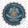 Louisiana Flag Corrugated Novelty Bottle Cap Sticker Decal
