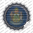 Maine Flag Corrugated Novelty Bottle Cap Sticker Decal