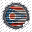 Ohio Flag Corrugated Novelty Bottle Cap Sticker Decal