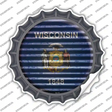 Wisconsin Flag Corrugated Novelty Bottle Cap Sticker Decal