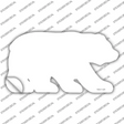 White Solid Novelty Bear Sticker Decal Small