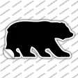 Black Solid Novelty Bear Sticker Decal Small