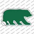 Green Solid Novelty Bear Sticker Decal Small