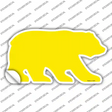 Yellow Solid Novelty Bear Sticker Decal Small