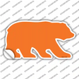 Orange Solid Novelty Bear Sticker Decal Small