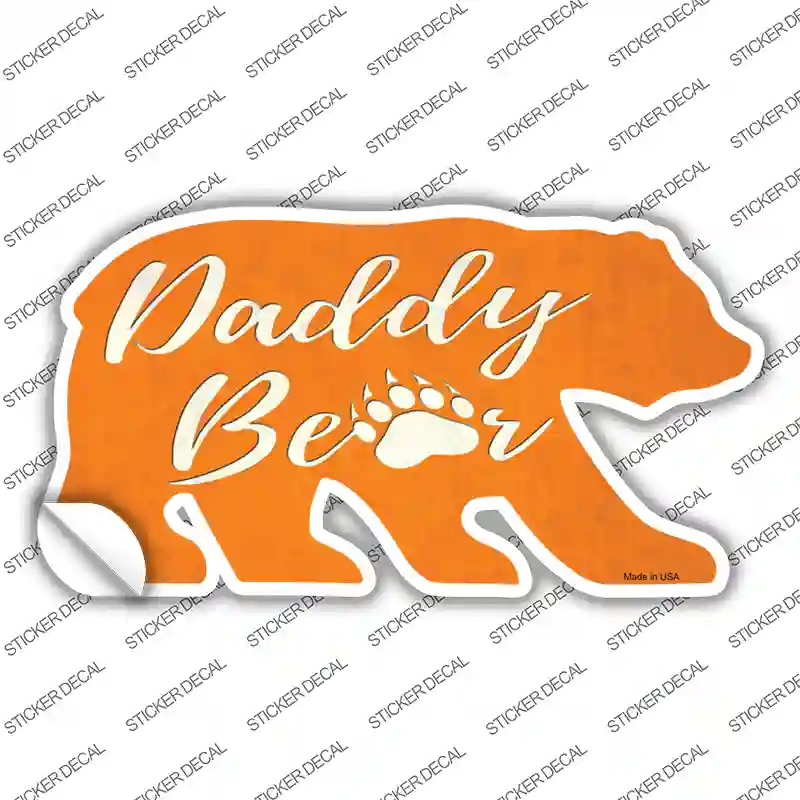 Daddy Paw Orange Novelty Bear Sticker Decal Small
