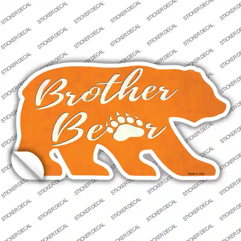 Brother Paw Orange Novelty Bear Sticker Decal Small