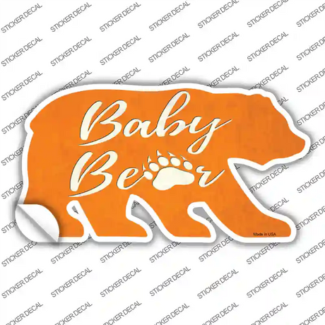 Baby Paw Orange Novelty Bear Sticker Decal Small
