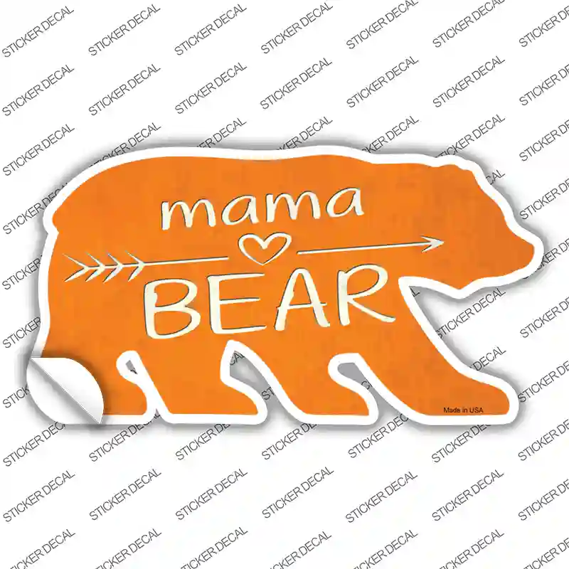 Mama Arrow Orange Novelty Bear Sticker Decal Small