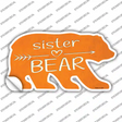 Sister Arrow Orange Novelty Bear Sticker Decal Small