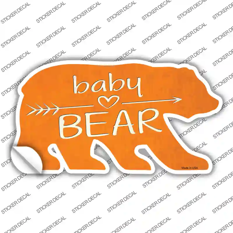 Baby Arrow Orange Novelty Bear Sticker Decal Small