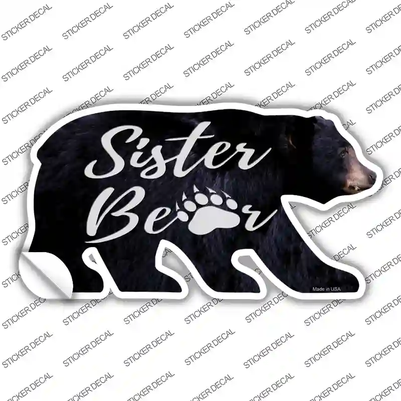 Sister Paw Novelty Bear Sticker Decal Small