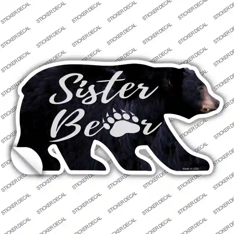 Sister Paw Novelty Bear Sticker Decal Small