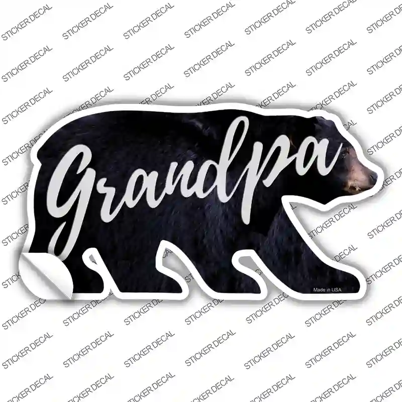 Grandpa Novelty Bear Sticker Decal Small