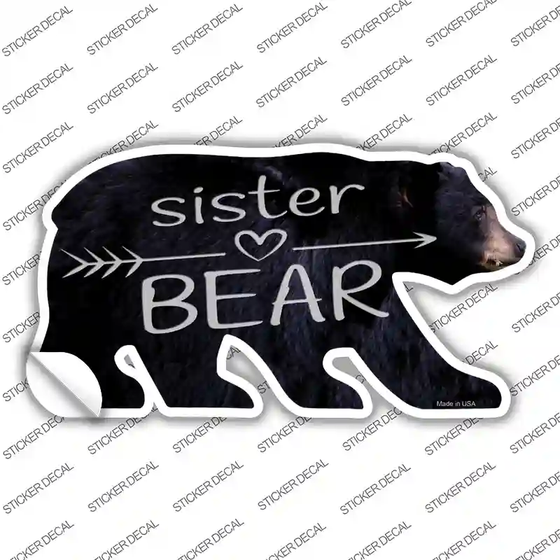 Sister Arrow Novelty Bear Sticker Decal Small