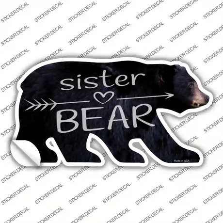 Sister Arrow Novelty Bear Sticker Decal Small