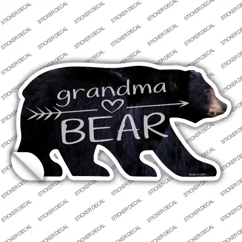 Grandma Arrow Novelty Bear Sticker Decal Small