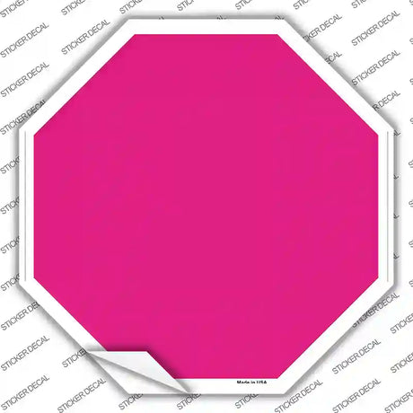 Pink Solid Novelty Octagon Sticker Decal Small