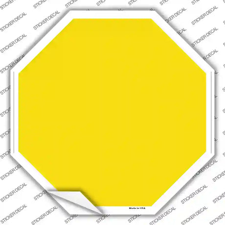 Yellow Solid Novelty Octagon Sticker Decal Small