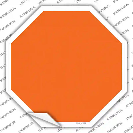 Orange Solid Novelty Octagon Sticker Decal Small