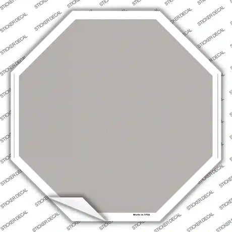 Gray Solid Novelty Octagon Sticker Decal Small