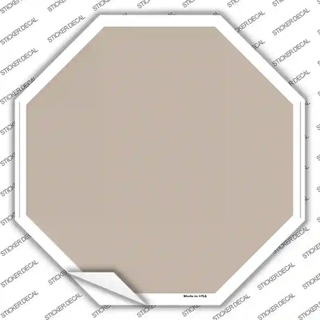 Tan Solid Novelty Octagon Sticker Decal Small
