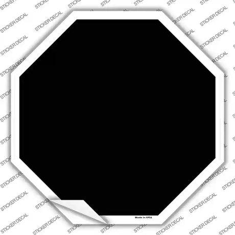 Black Solid Novelty Octagon Sticker Decal Small