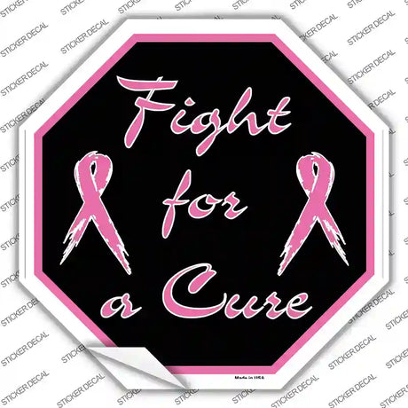 Fight For a Cure Novelty Octagon Sticker Decal Small
