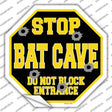 Stop Bat Cave Novelty Octagon Sticker Decal Small