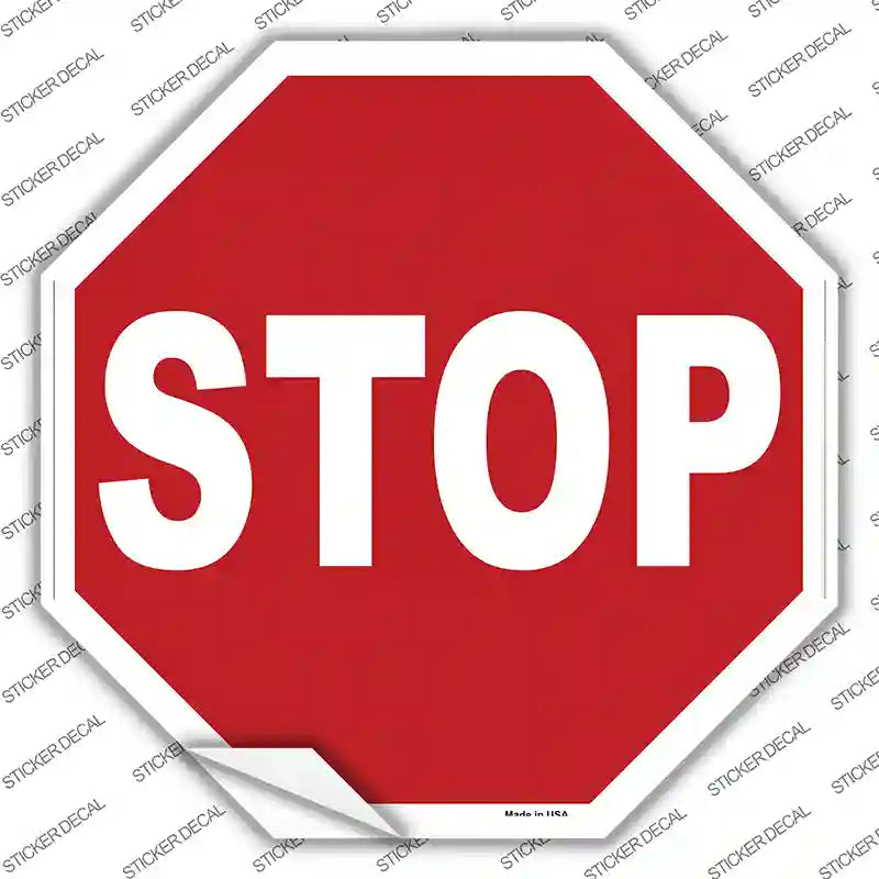 Stop Novelty Octagon Sticker Decal Small