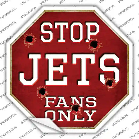 Jets Fans Only Novelty Octagon Sticker Decal Small