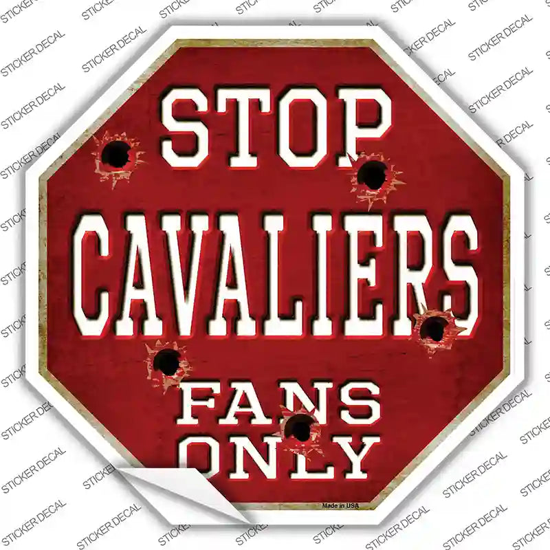 Cavaliers Fans Only Novelty Octagon Sticker Decal Small