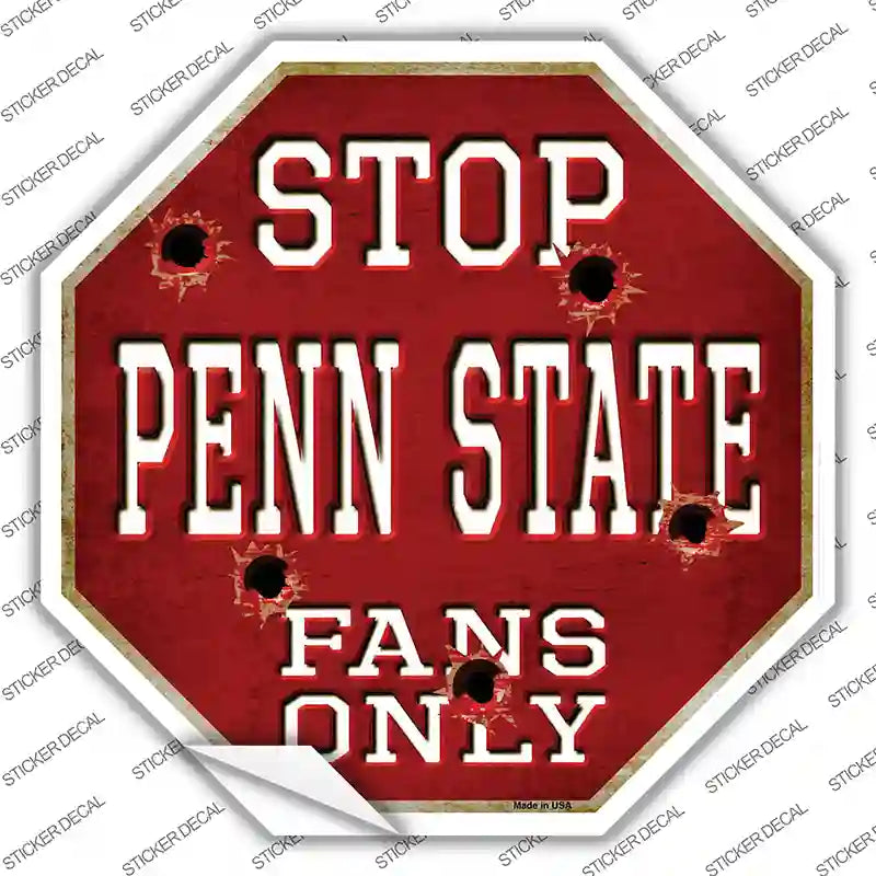 Penn State Fans Only Novelty Octagon Sticker Decal Small